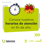 Conoce nuestros horarios de fin de año